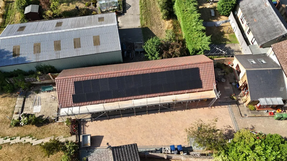 Completed image of a house solar installation 