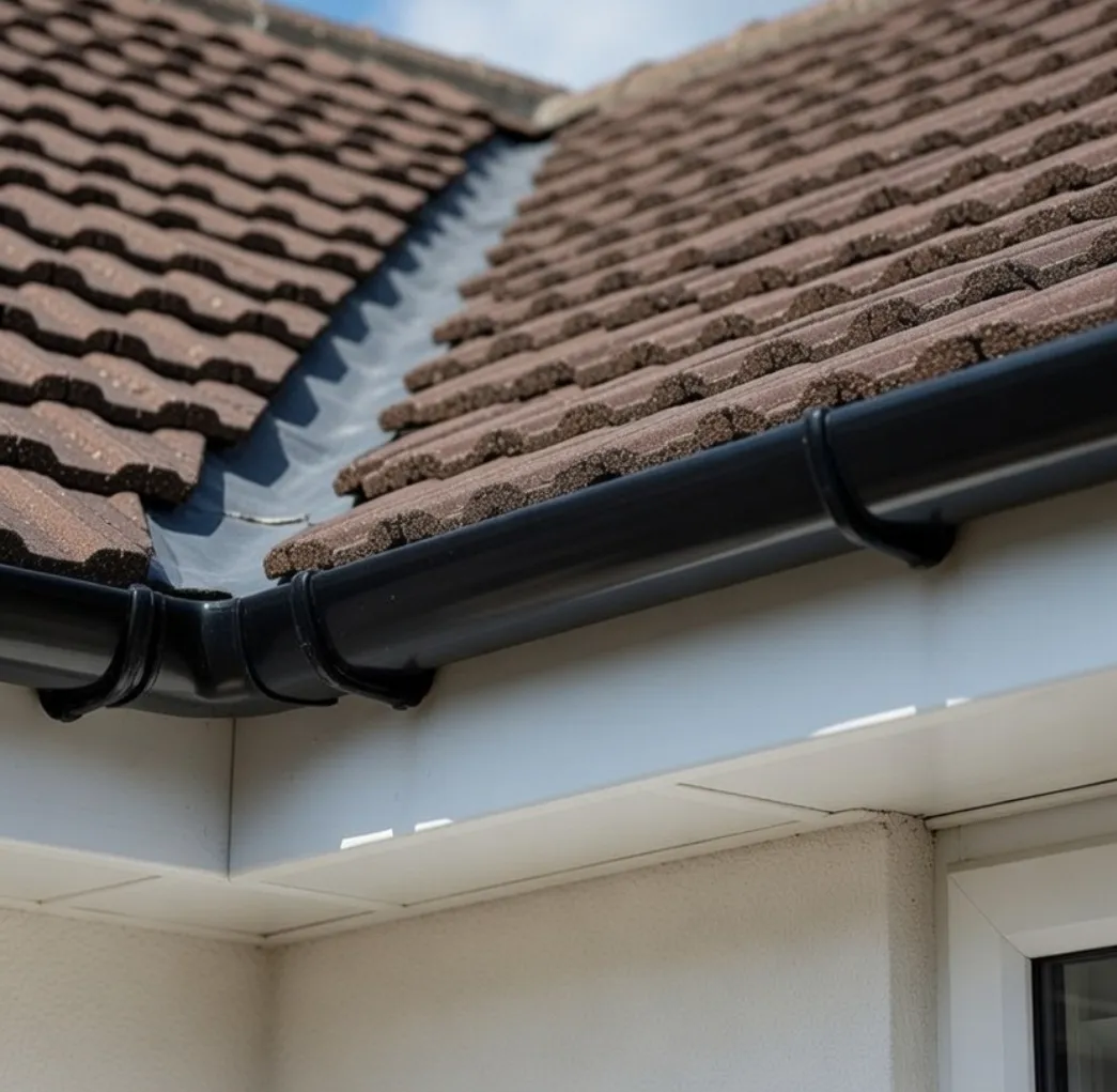 close up of clean gutter on residential property in Canterbury
