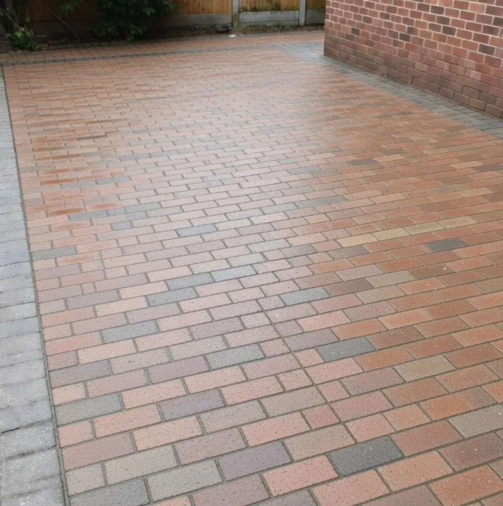 very clean brickwork driveway in canterbury after pressure washing