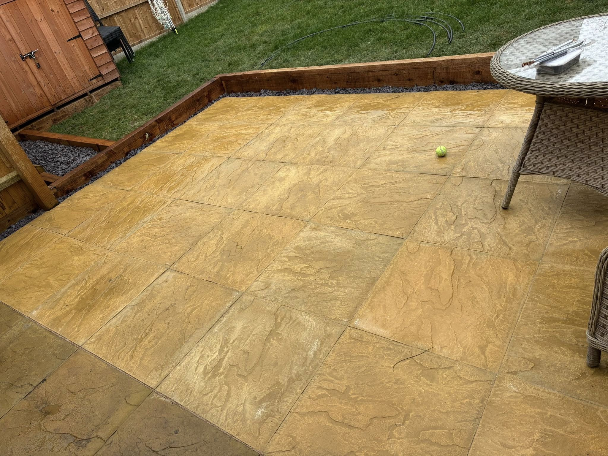 new residential patio installation in gamlingay cambridgeshire