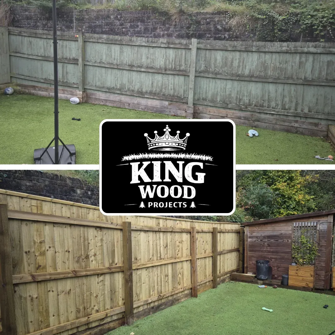 fencing project in saltash completed by king wood projects, replacing old fencing