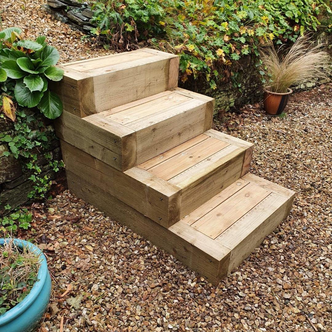 wooden stairs made by king wood projects in saltash