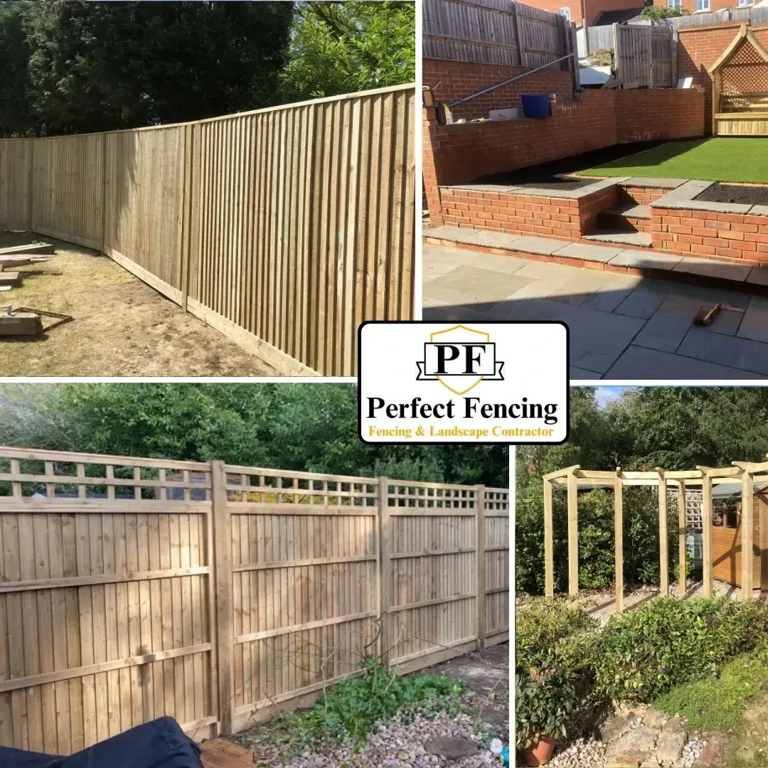 Collage of fencing and decking built by perfect fencing in newhaven, seaford, and peacehaven