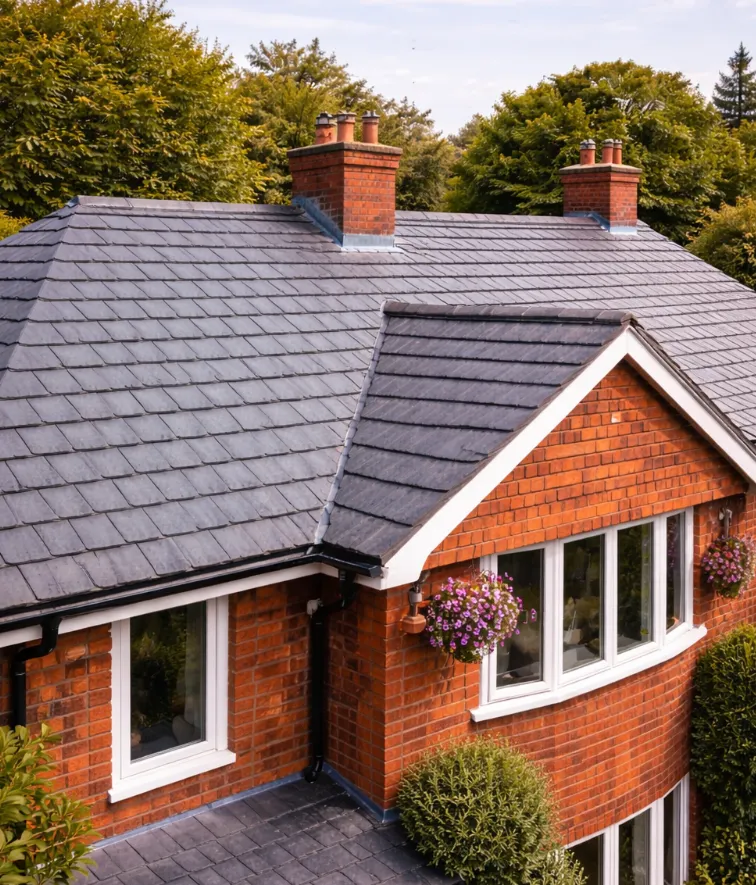 new slate roof for home build in brixham