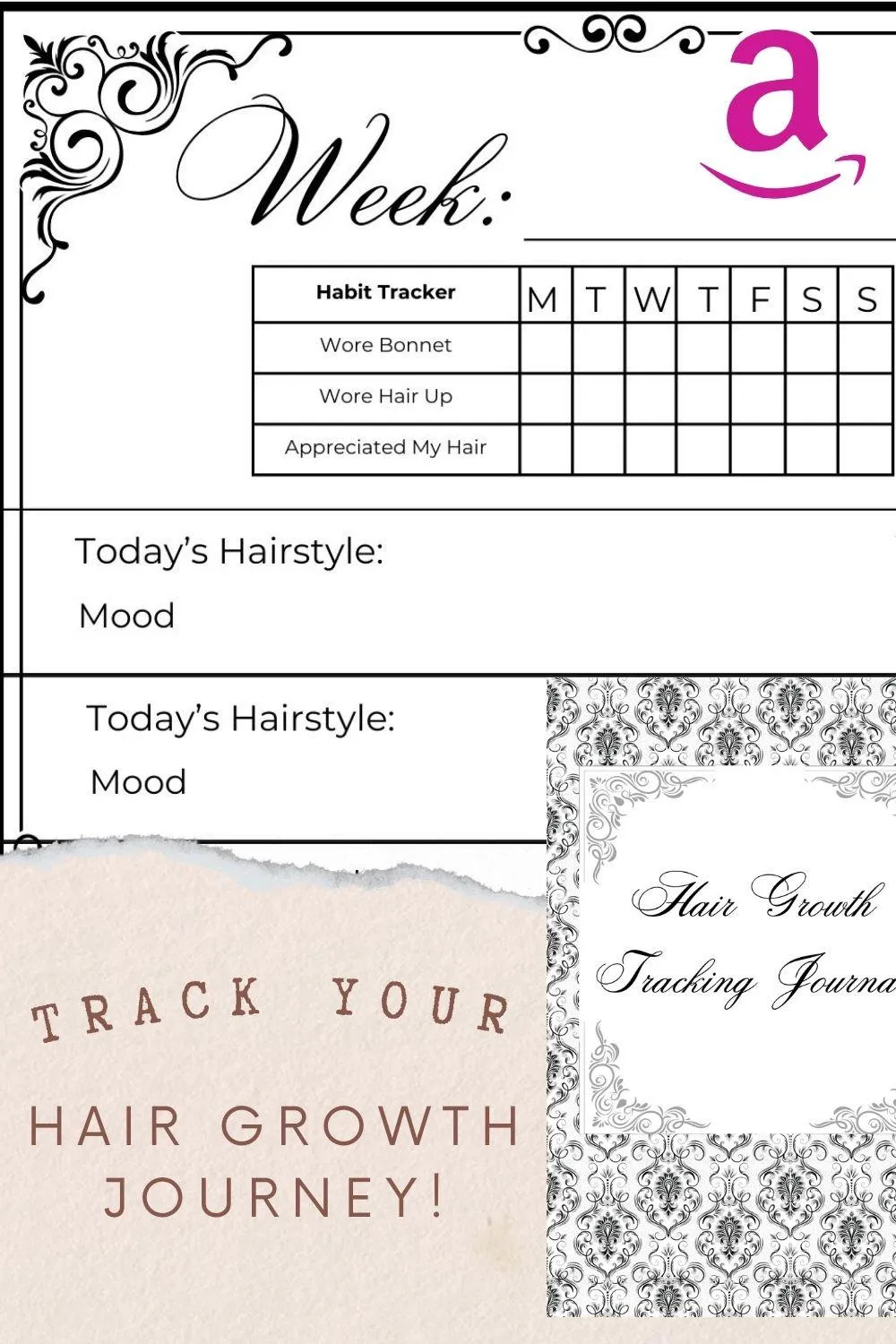 Hair growth tracking journal