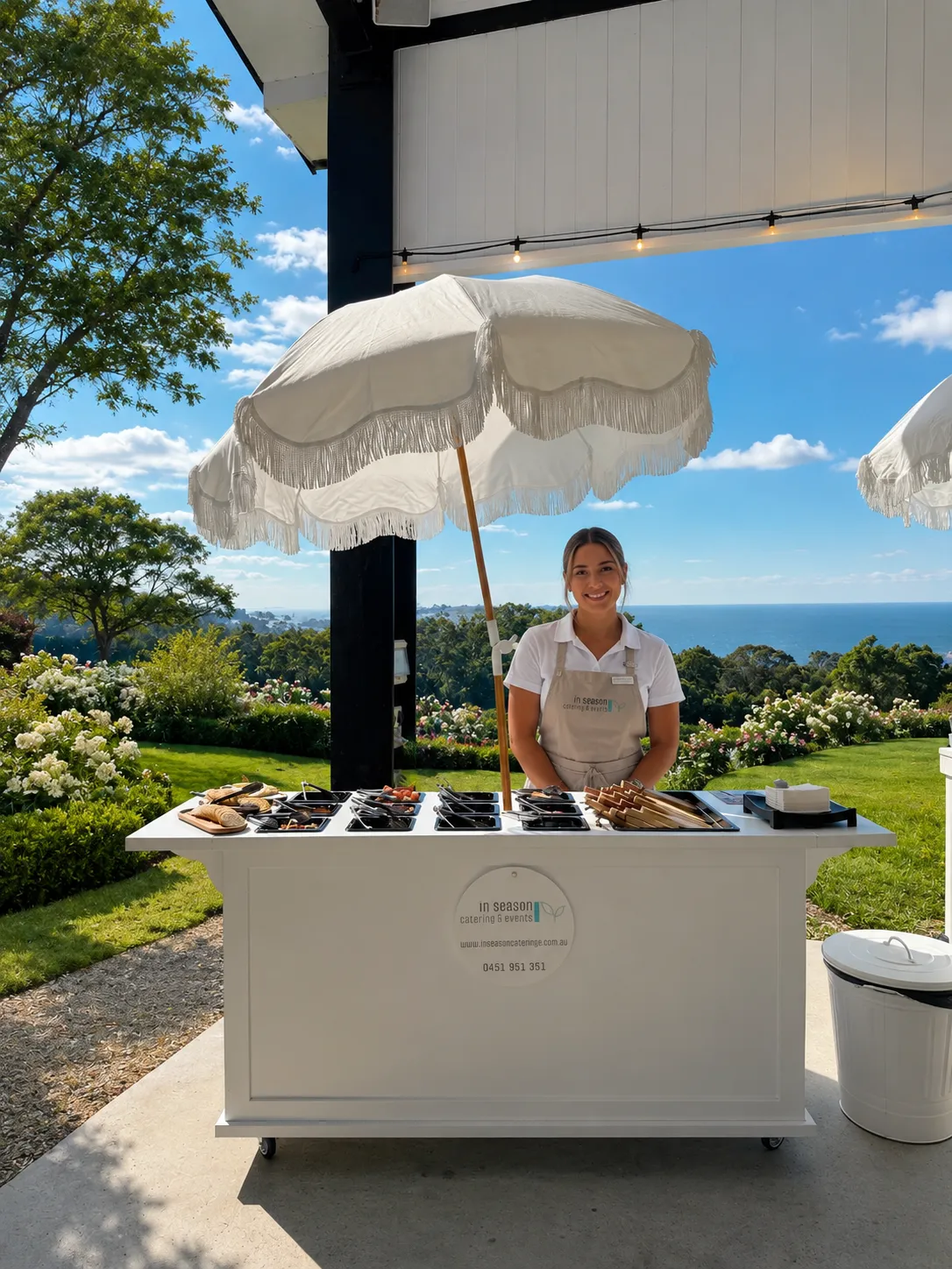Gelato cart at a wedding