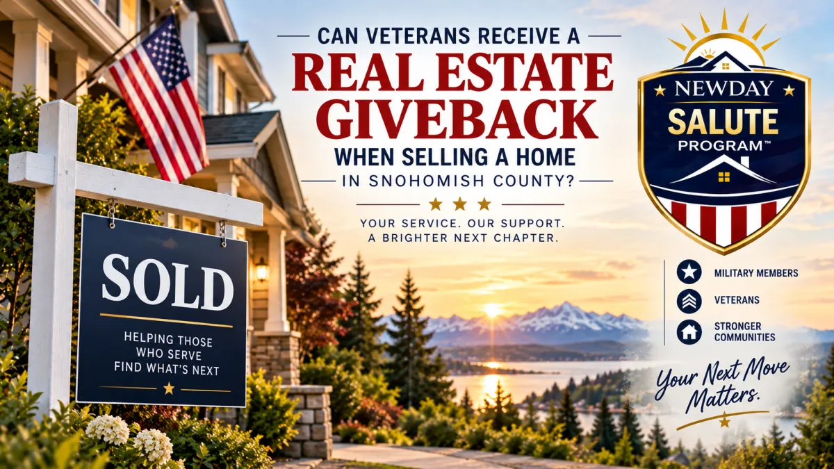 Real estate giveback for military members and veterans selling homes in Snohomish County Washington