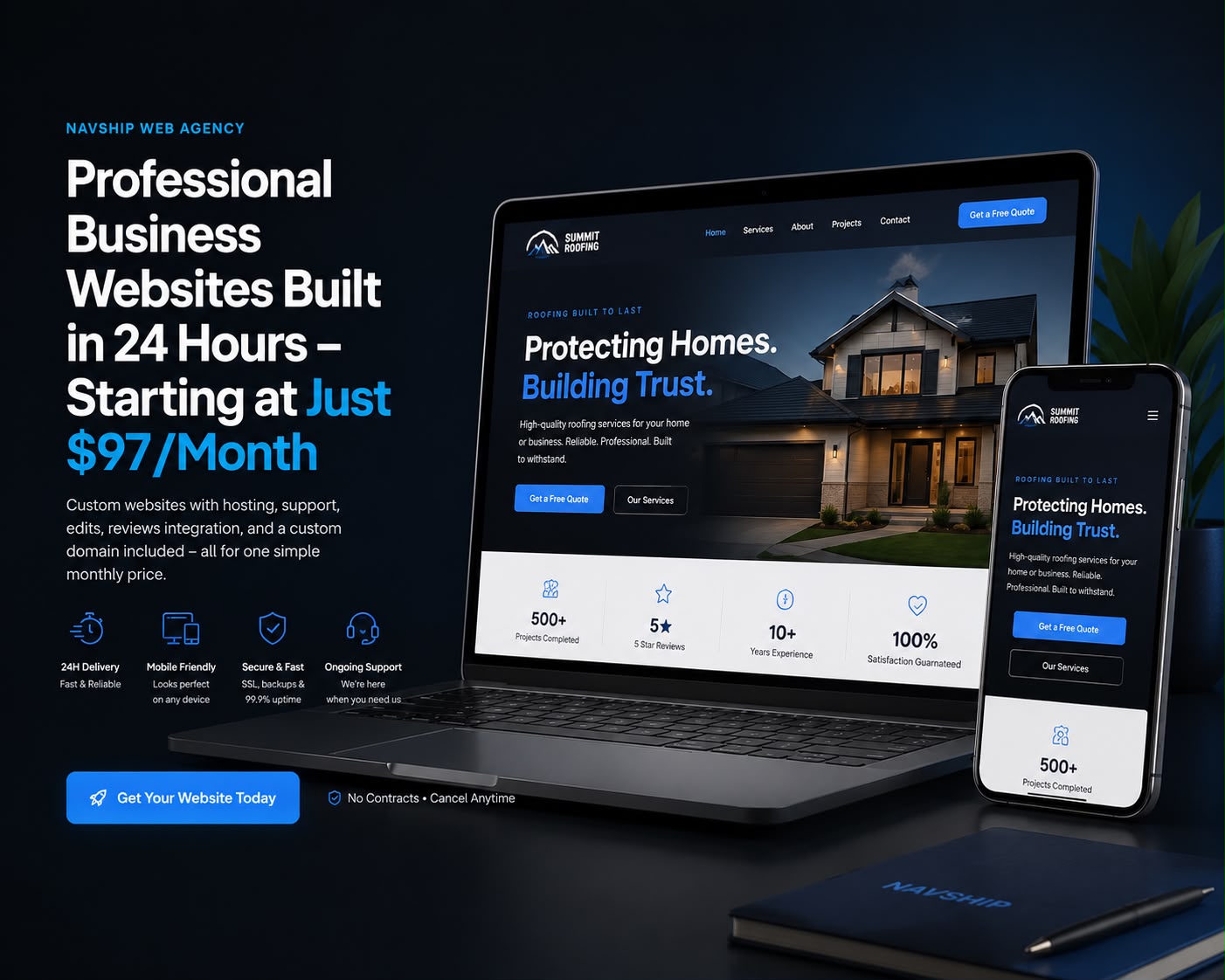 Modern professional business website mockups