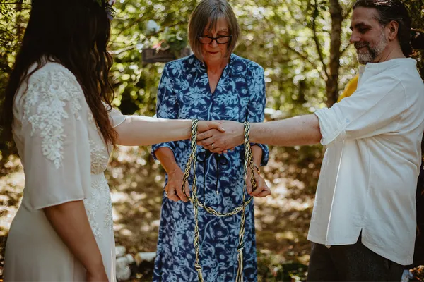 Handfasting ceremony led by celebrant Debbie McLeod