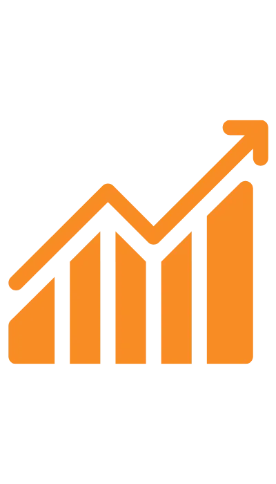data graph with trendline moving upward