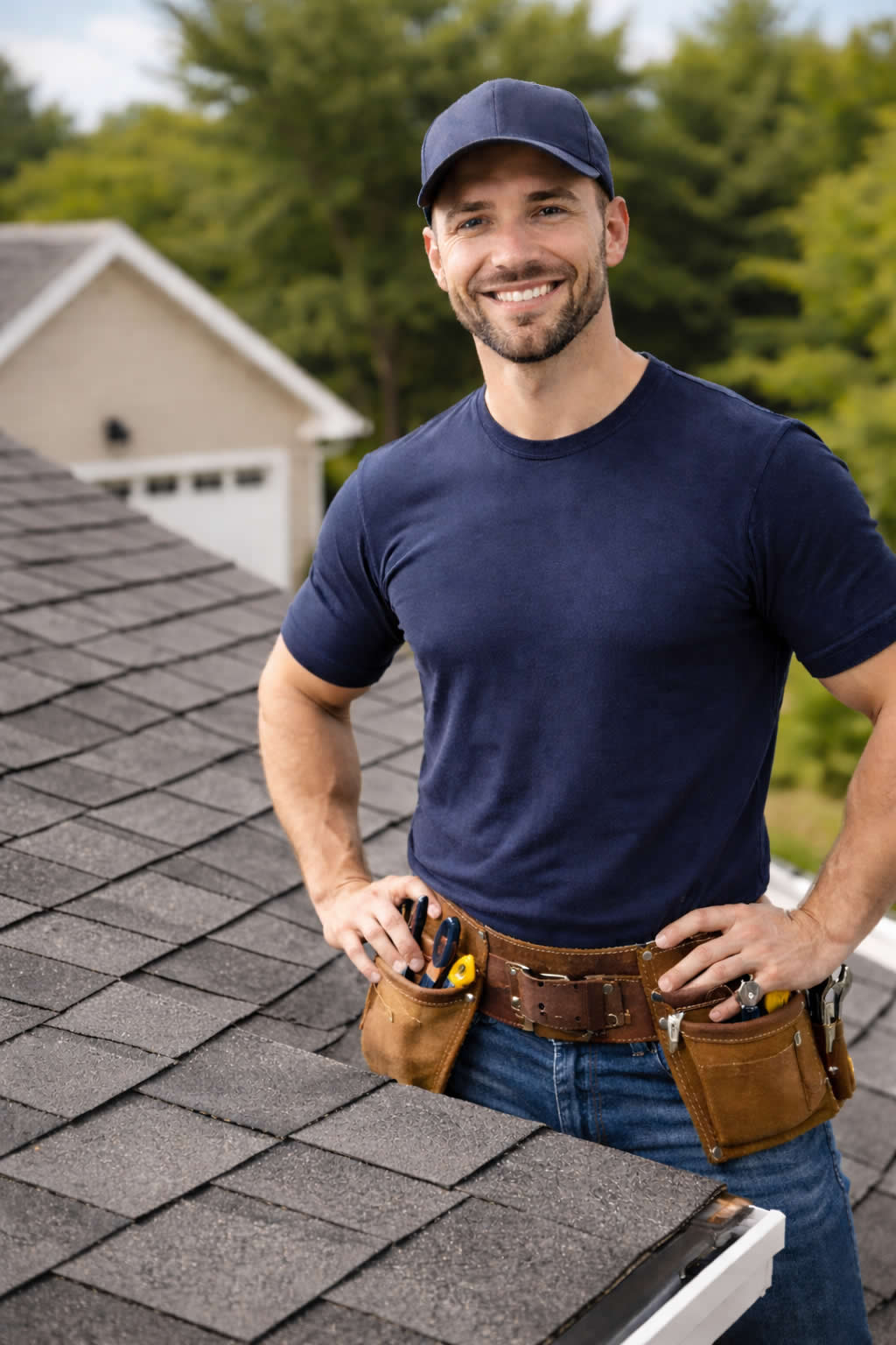 Roofing Pro inspecting roof condition