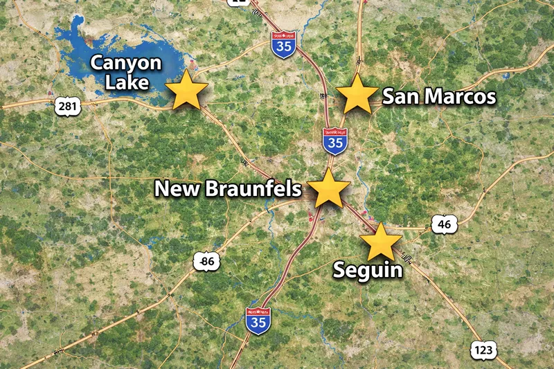 Lunar Roofing Solutions Srvice Area | New Baunfels, Seguin, San Maros and Canyon Lake