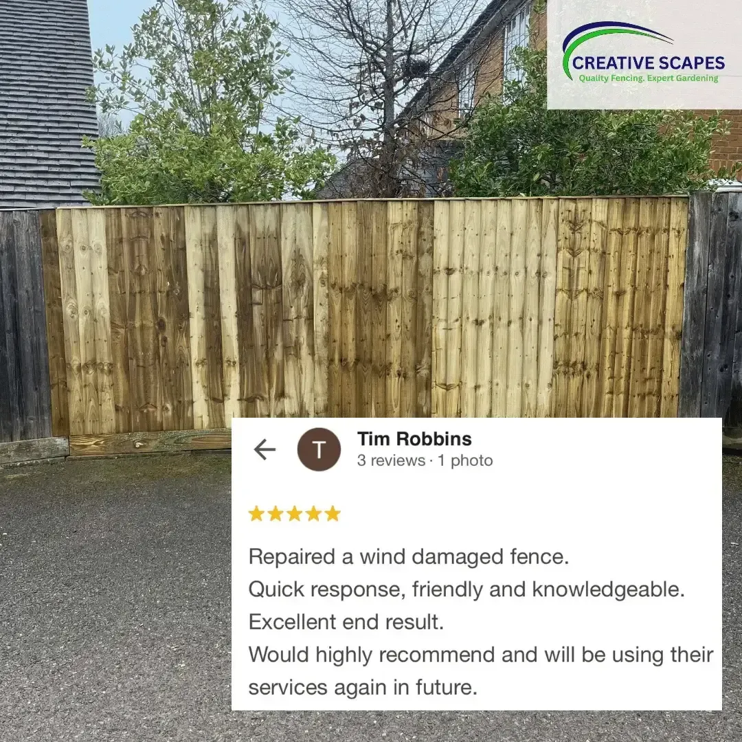 Timber feather edge fencing installed by professionals in Oxfordshire