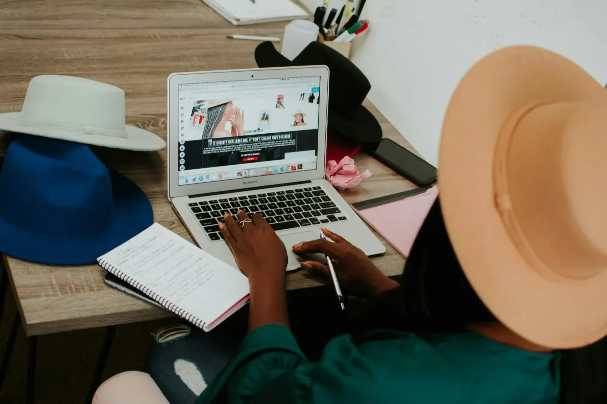 Image of Woman working on a Laptop