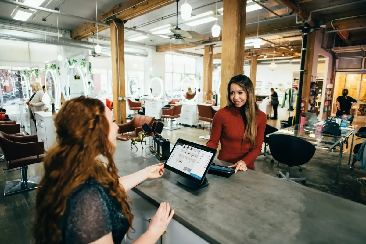 Image of Customer Checking Out at a Salon