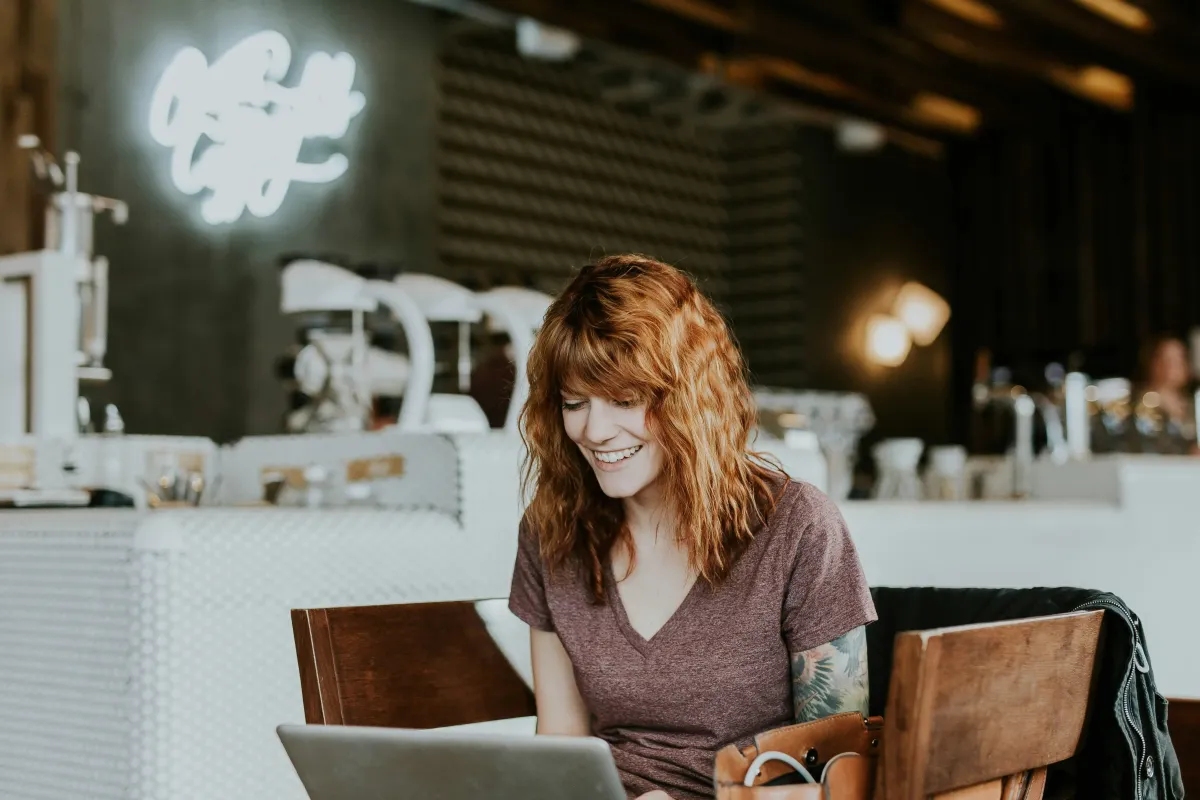 Image of Woman working on Her Laptop