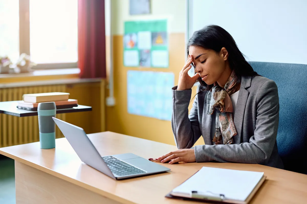 Teacher Burnout Quiz being taken by a burnt out teacher