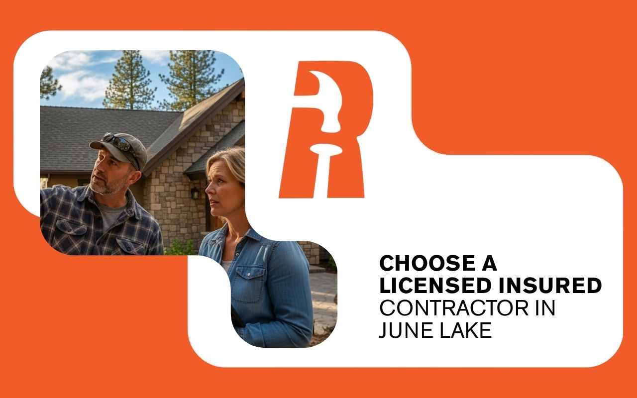 licensed insured contractor in June Lake, CA reviewing a home project