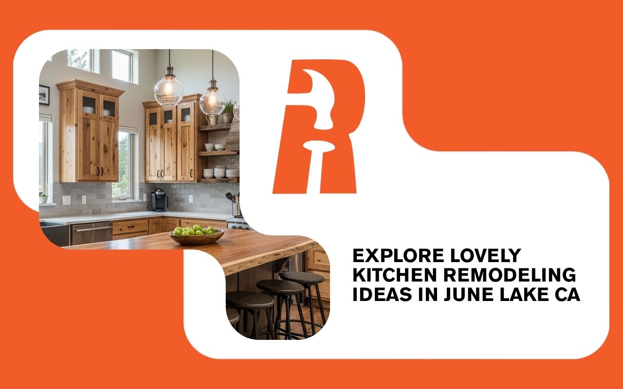 Kitchen remodeling ideas in June Lake, CA with rustic modern cabinets