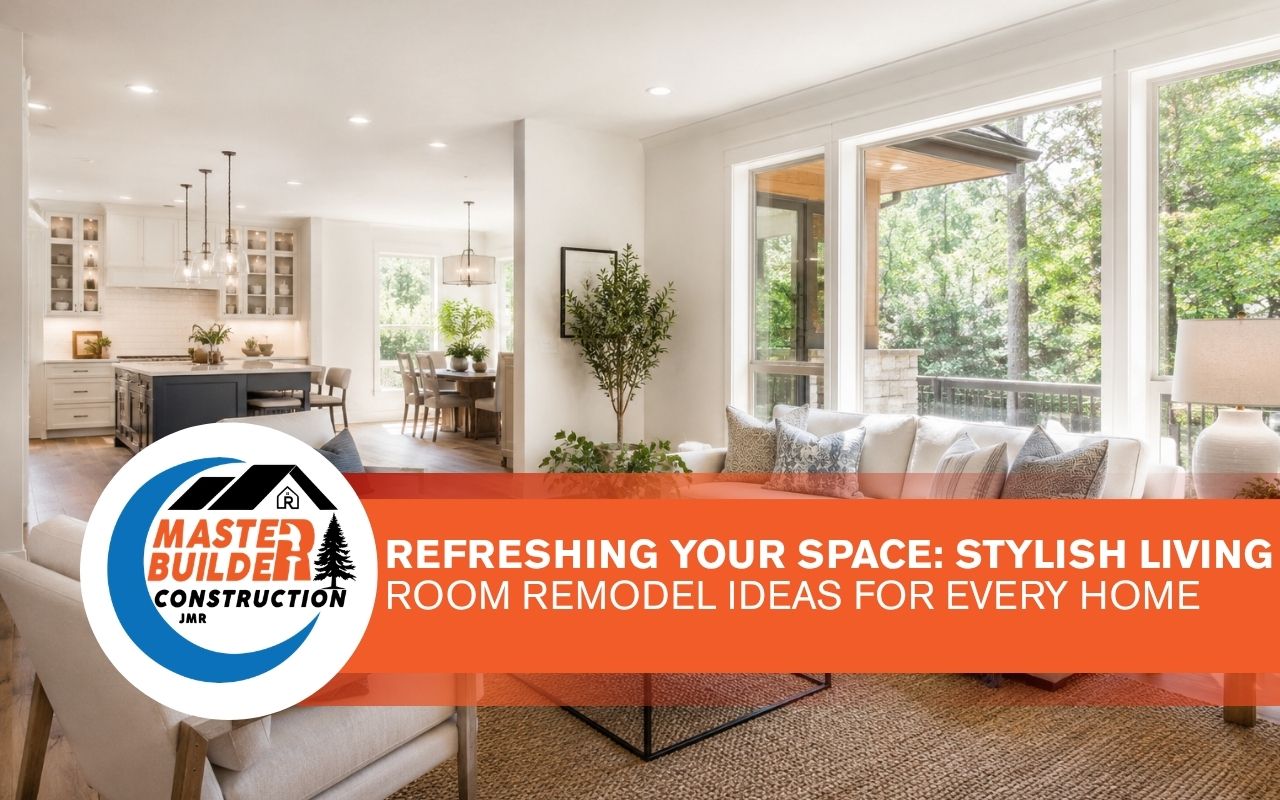 Open living room layout with updated seating and natural light