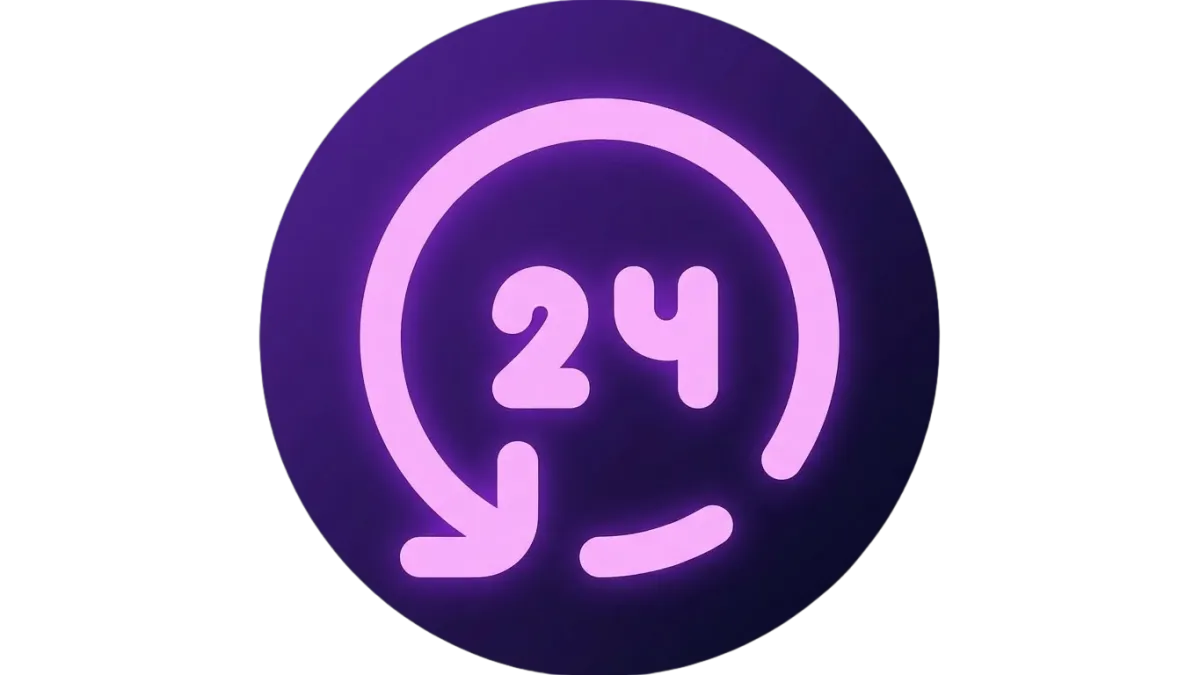 24/7 monitoring icon showing SourceFlow’s continuous system tracking to keep lead pipelines running at all times.