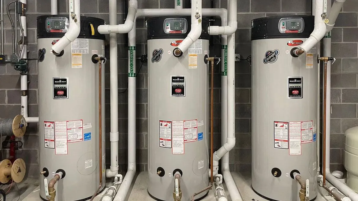 a group of water heaters