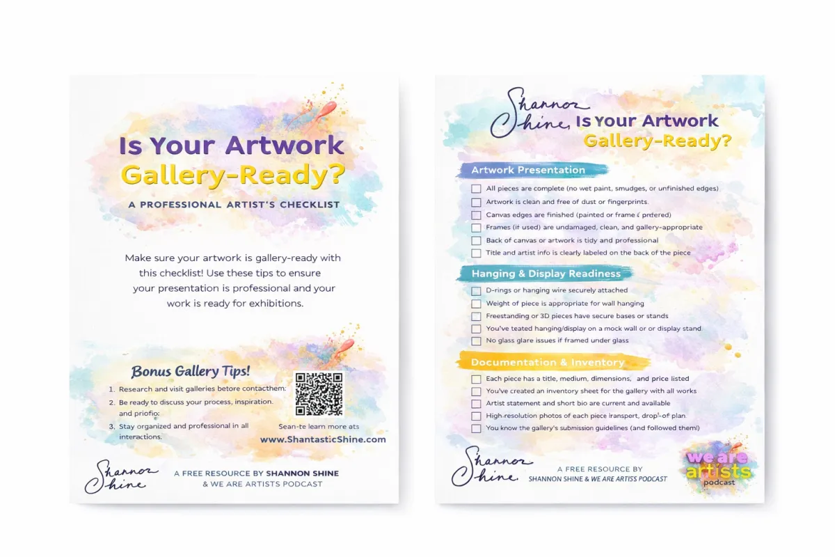 Preview of the Gallery‑Ready Art Checklist PDF pages