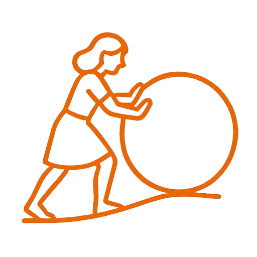 Woman removing obstacle