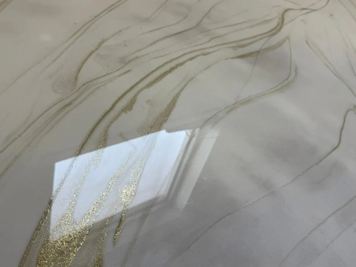 white and gold metallic epoxy