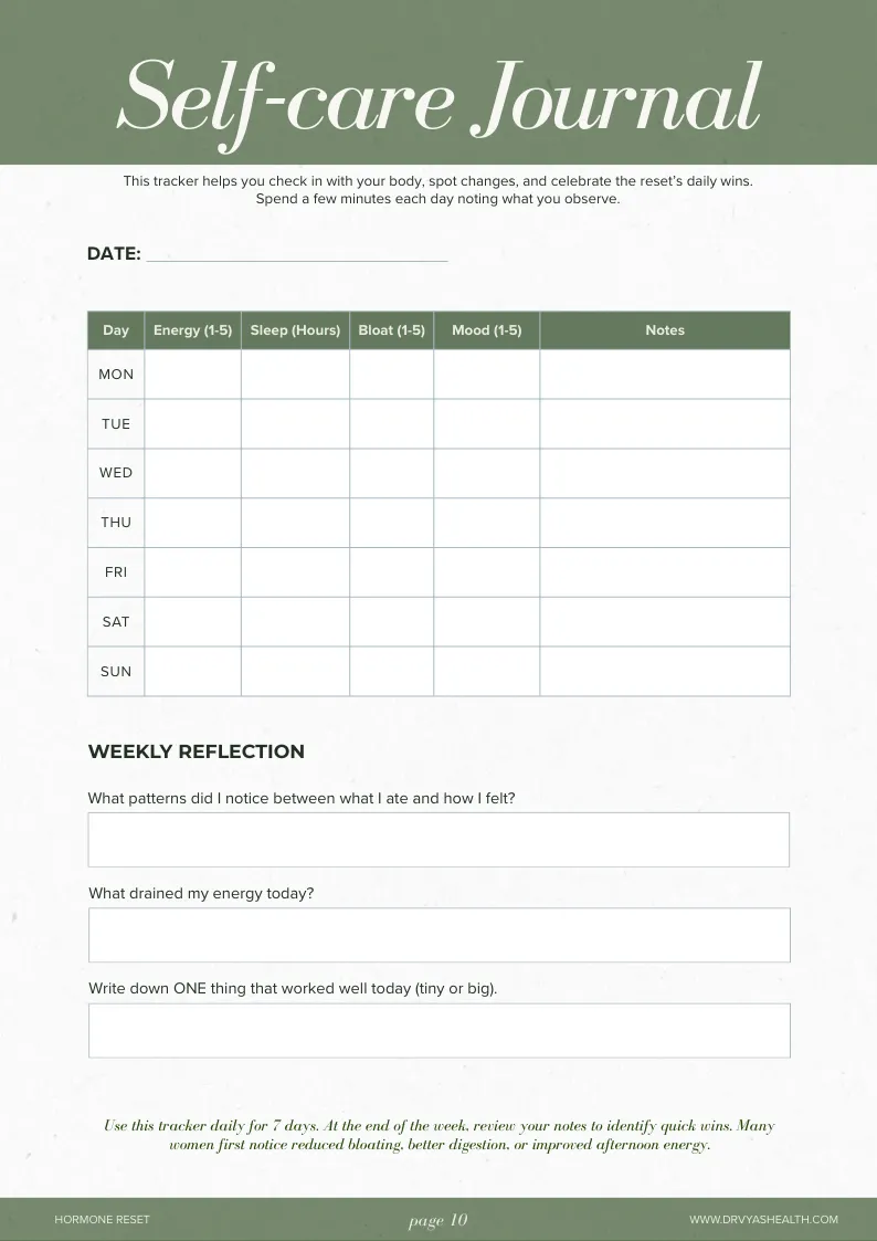 Hormone daily tracker freebie