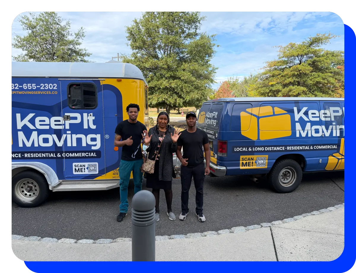 Insured commercial movers in uniform carefully packing and relocating furniture for an retirement home move in Berkeley nj.