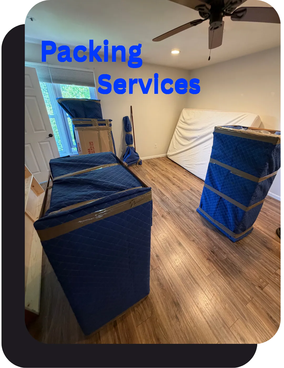 Residential packing and furniture protection services with moving blankets and shrink wrap in Berkeley nj