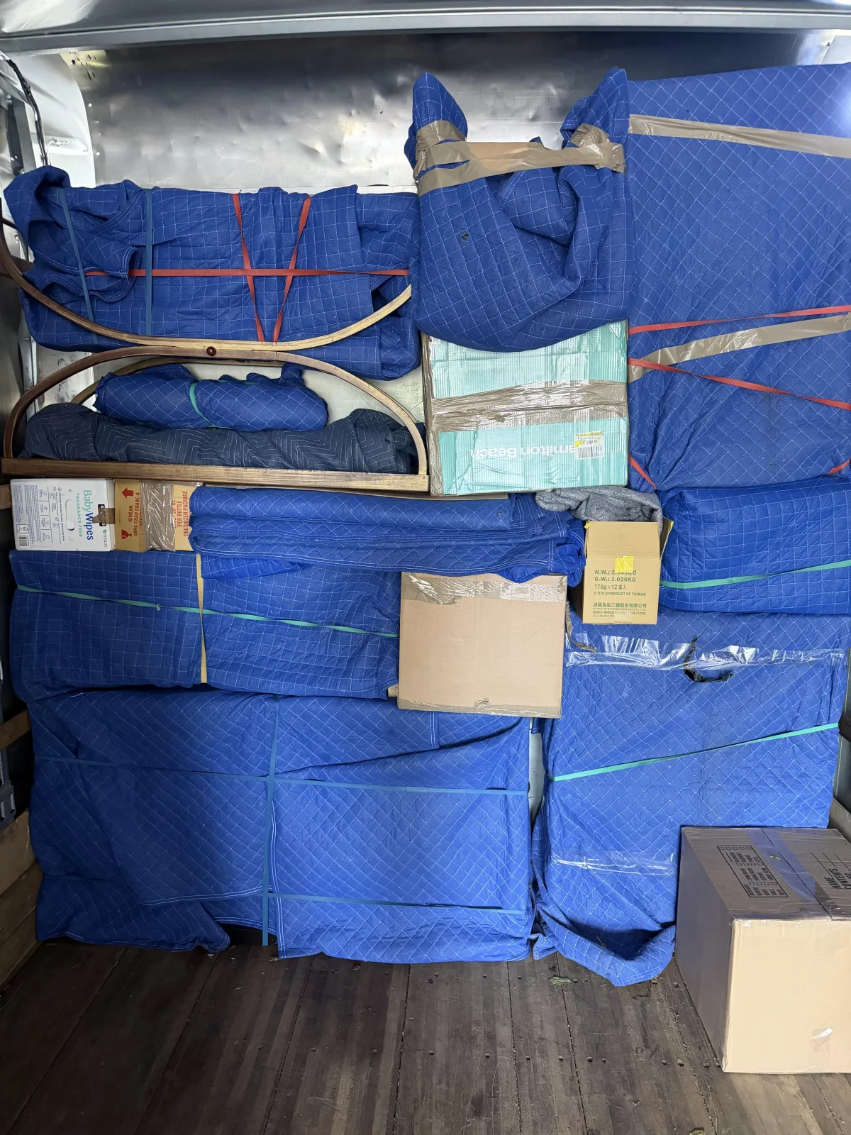 Back of the truck Packed and loaded