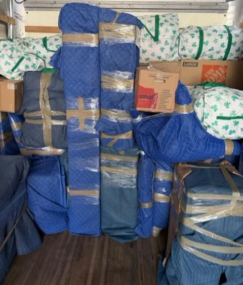 Keep It Moving Services truck fully loaded with wrapped furniture and moving boxes — professional Mercer County movers for Princeton, Hamilton, and West Windsor NJ