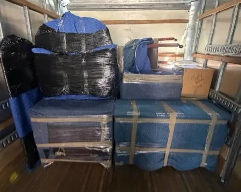 KIMS moving truck carefully organized for a small-town Burlington County NJ residential move