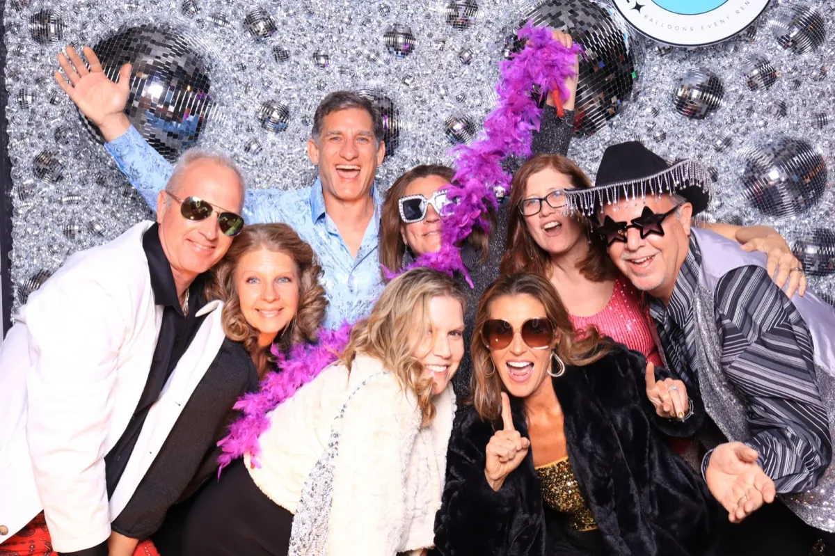 Bride and crew at something new in colorado springs using glam booth