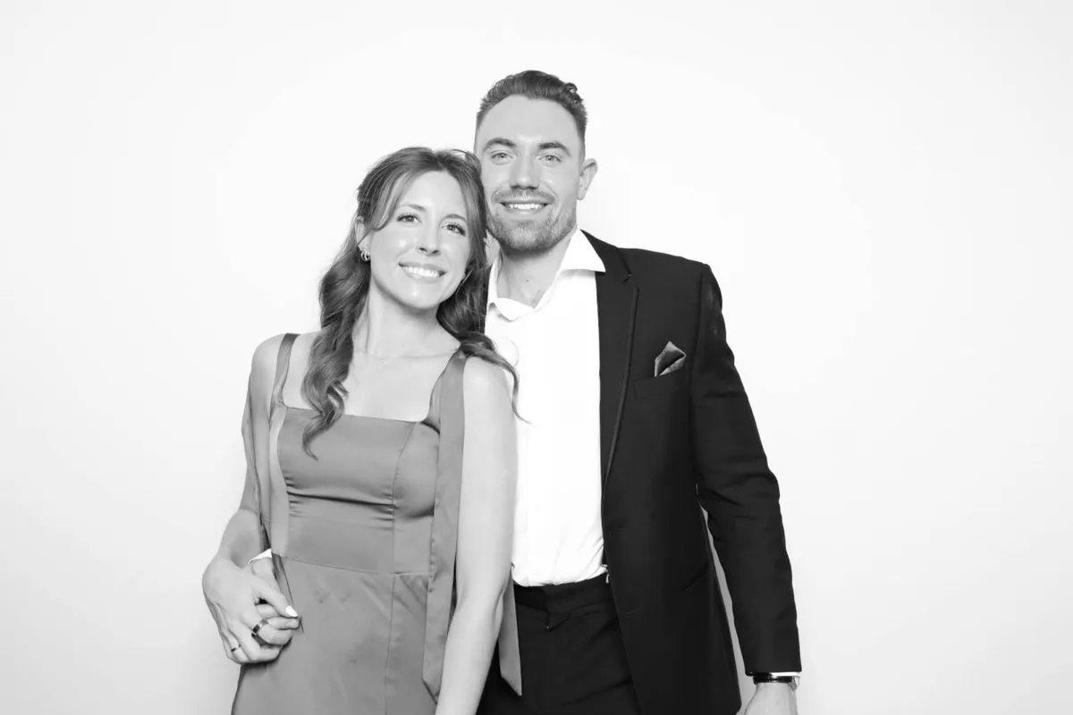 wedding guests in luxury photo booth rental in estes park della terra venue