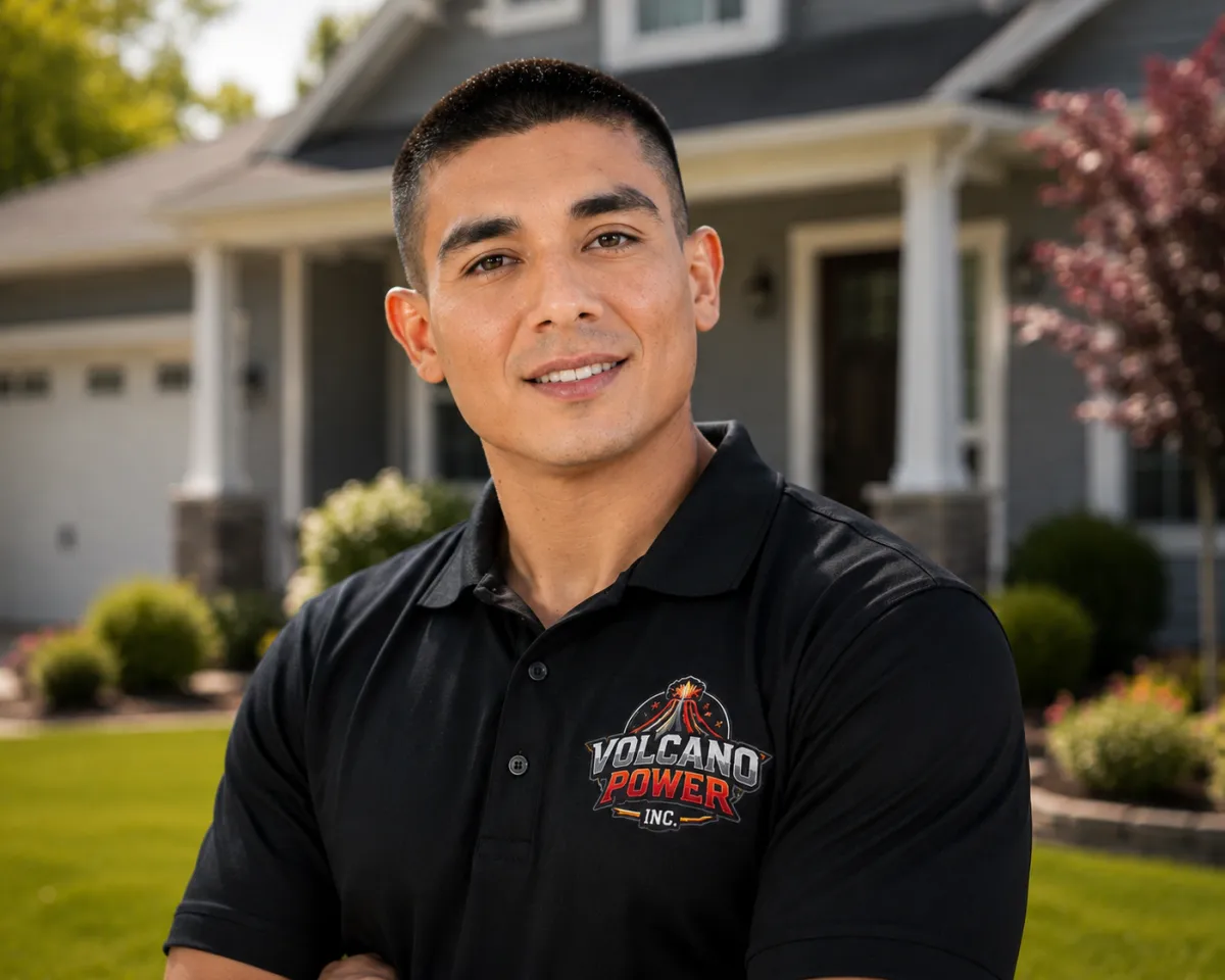 Image of Ruben Porras in front of  House