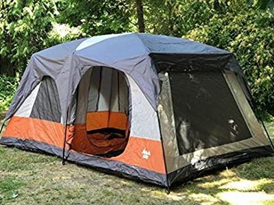 camping tent divided into two rooms