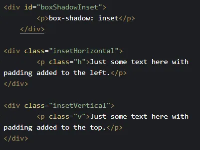 html styling box shadow with inset