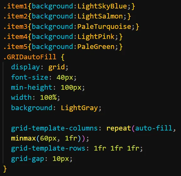css grid auto fill code