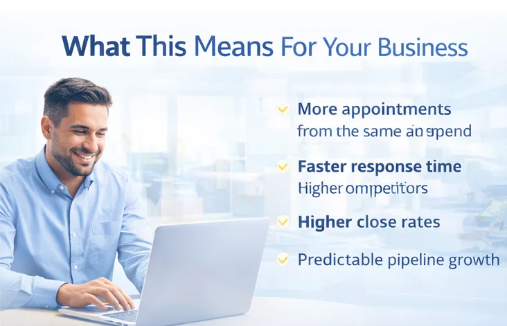 Service business dashboard showing increased booked appointments