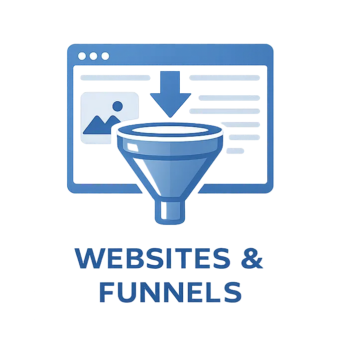 website and sales funnel system for lead generation and conversion