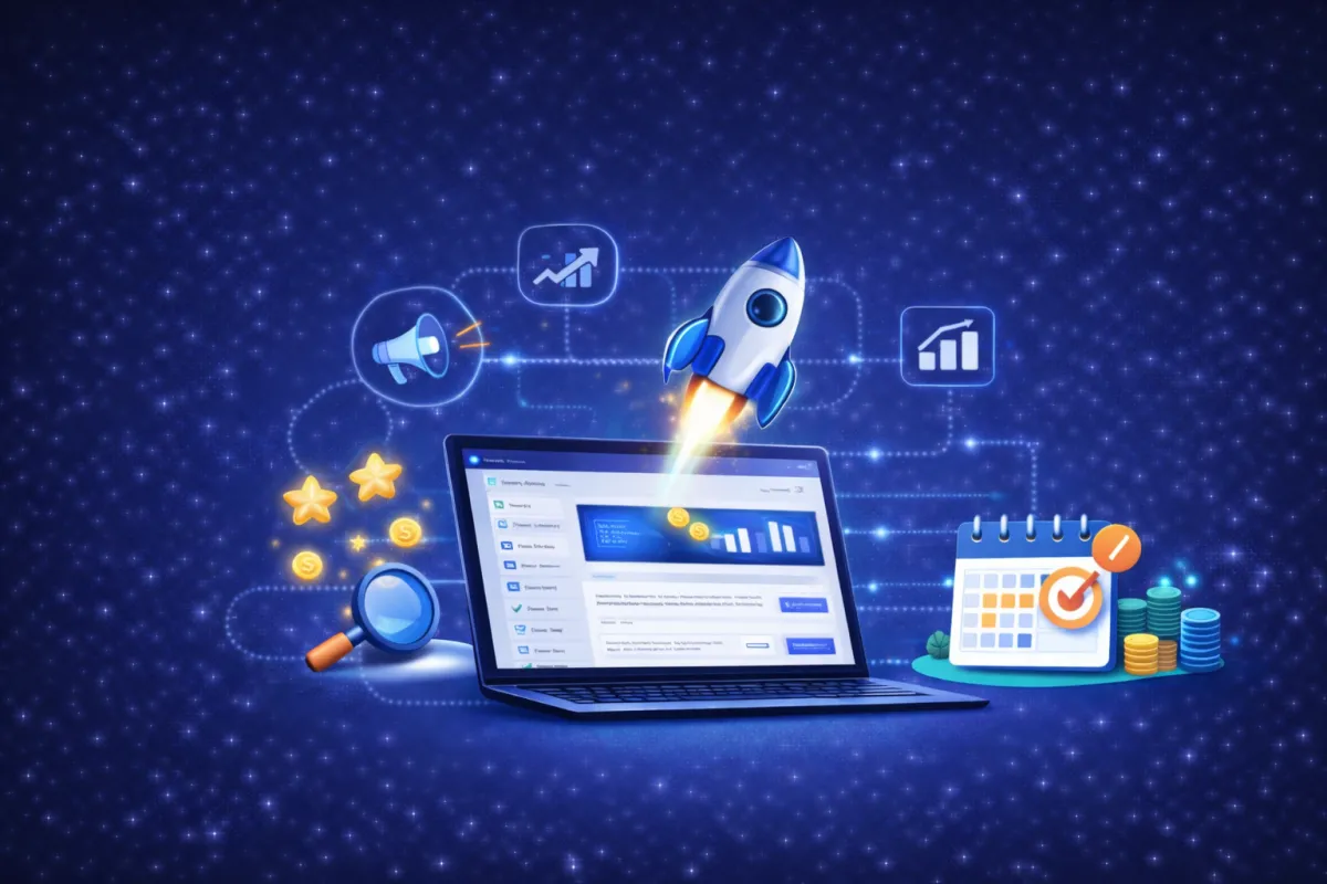 lead conversion system showing automation, booking, analytics and business growth tools