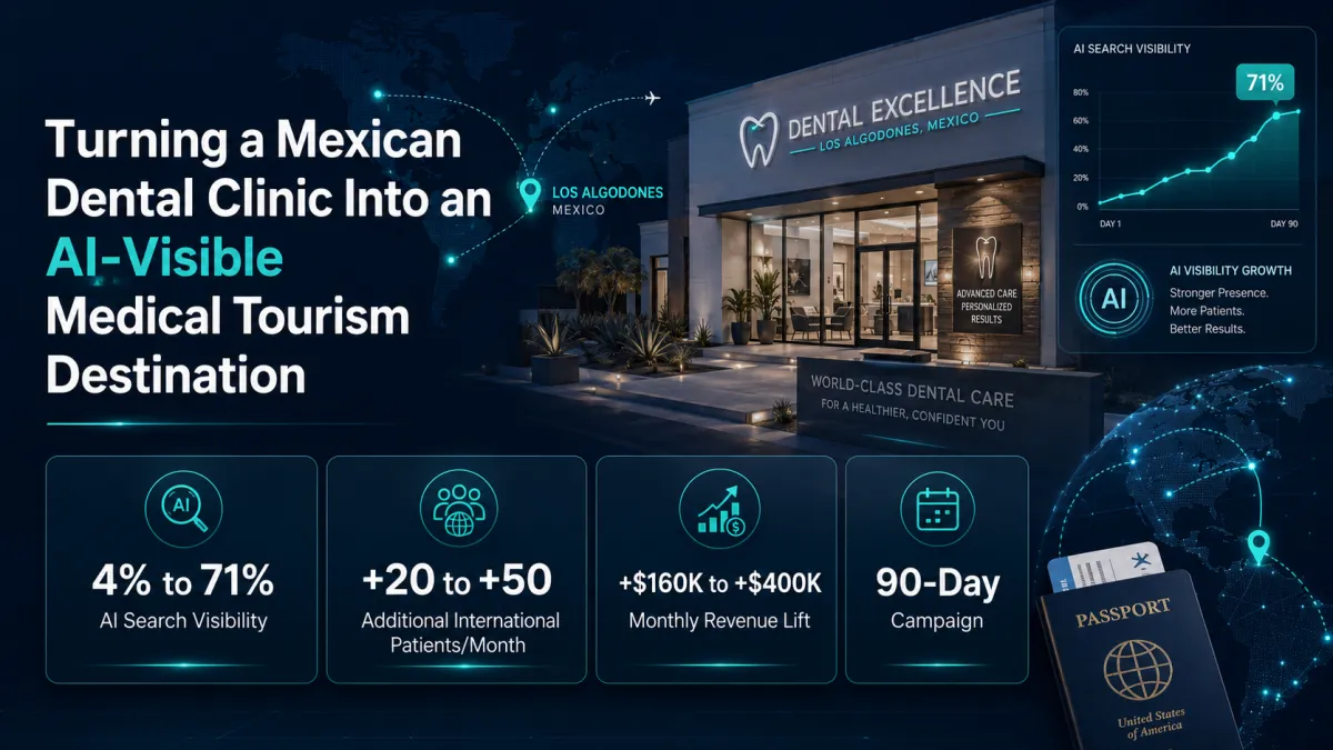 How We Helped a Mexican Dental Tourism Clinic Go From 4% to 71% AI Search Visibility in 90 Days and Generate 20 to 50 Additional International Patients per Month