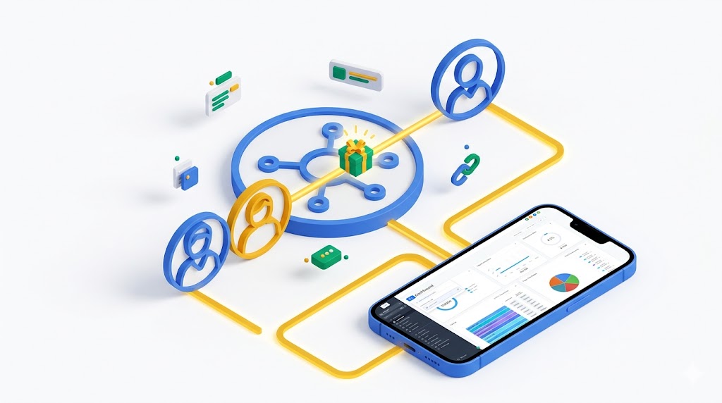 Automated referral marketing system workflow inside GoHighLevel CRM for Australian small businesses.