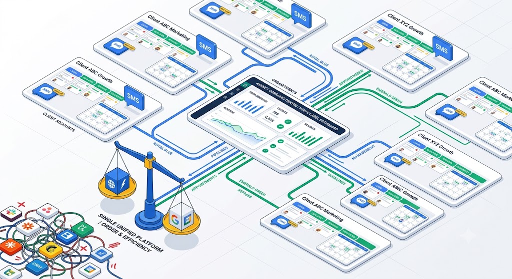 Best CRM for digital marketing agencies comparison showing GoHighLevel white label sub-accounts versus competitor platforms, by Pixelgram Brisbane