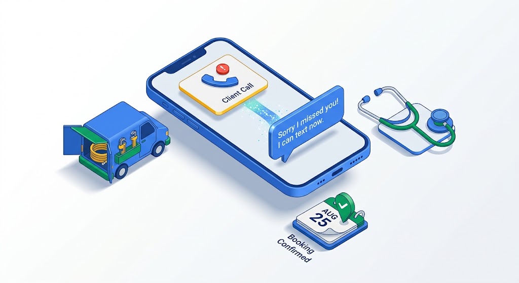 GoHighLevel missed call text back automation recovering a lead for an Australian service business