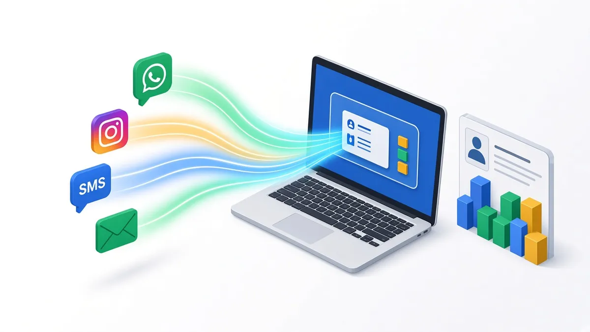 GoHighLevel omnichannel CRM merging WhatsApp, Instagram, SMS and email leads into one unified inbox, by Pixelgram Brisbane