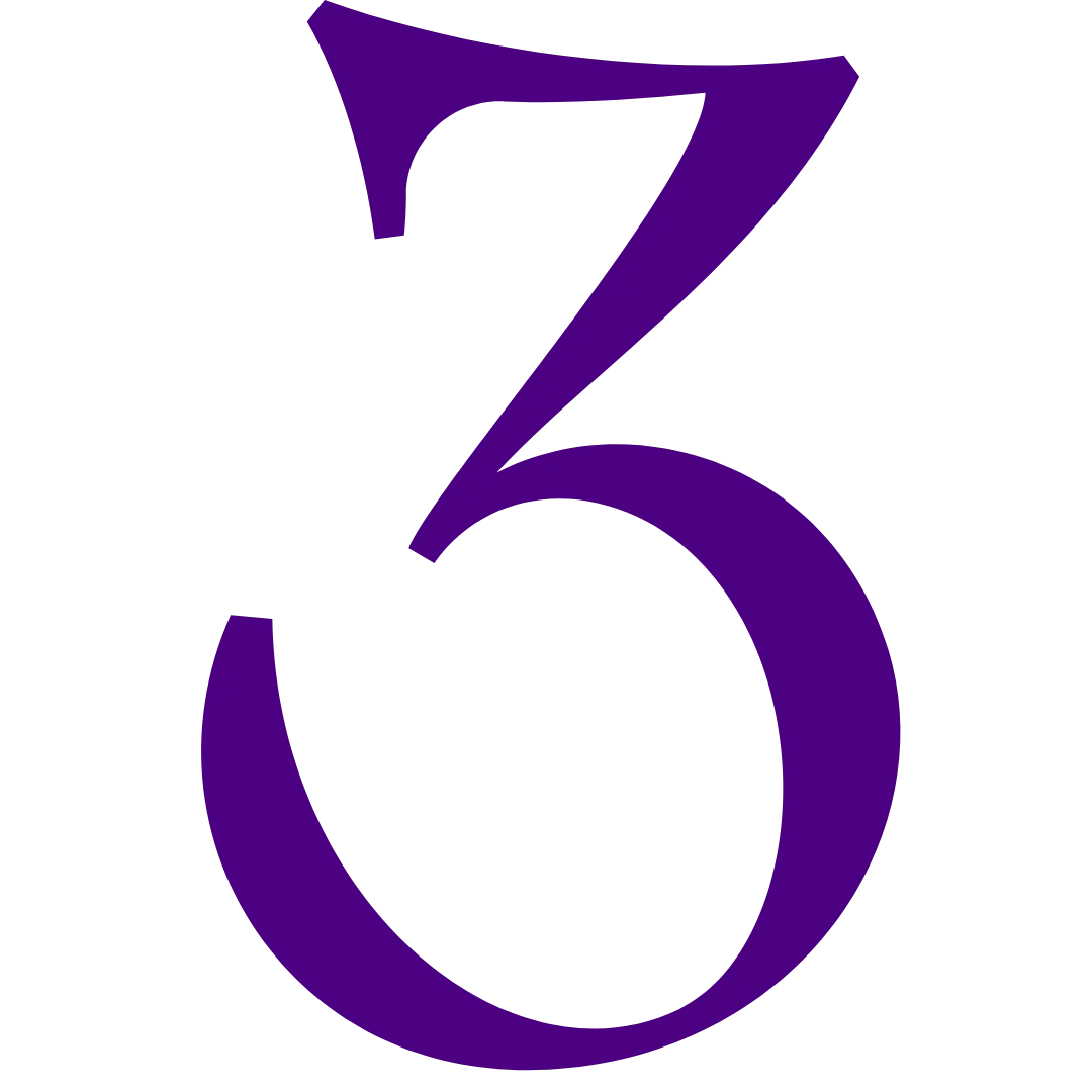 Purple number 3